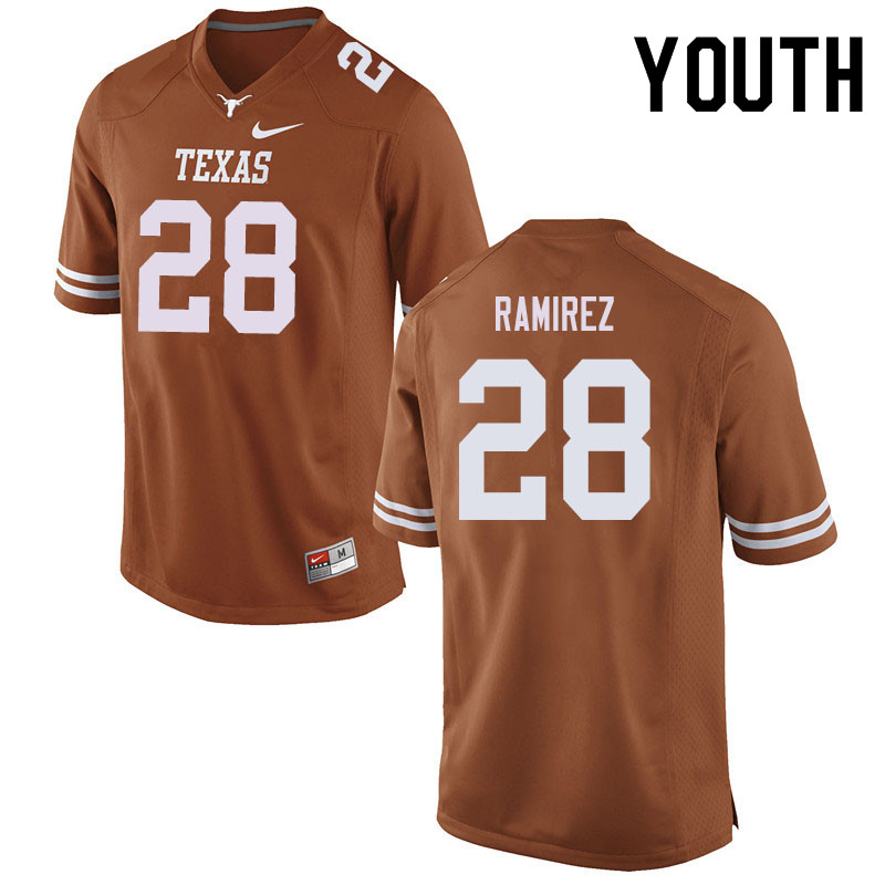 Youth #28 Mason Ramirez Texas Longhorns College Football Jerseys Sale-Orange